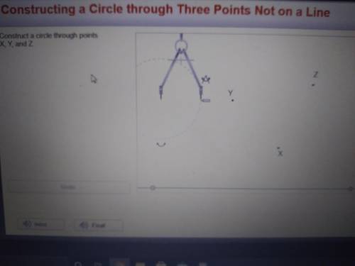 Construct a circle through points X, Y, and Z