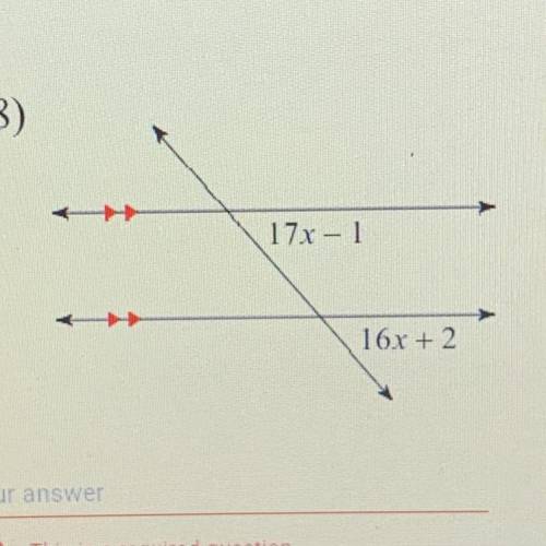 Find the value of x
17x-1=16x+2