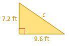 Find the missing length of the triangle.
C=ft
