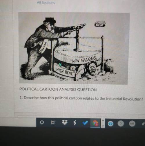Describe how this political cartoon relates to the industrial revolution