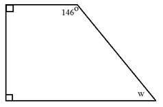 What is the measure of angle w? Type the number only. Do not type the word degrees.

Hint: The tot