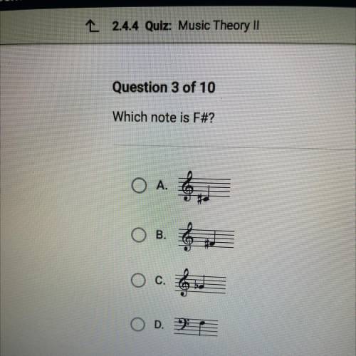 Which note is F#?
A. B. C. Or D.?