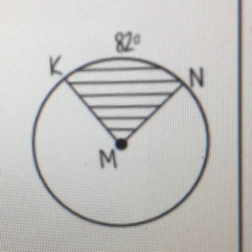 The area of sector NMK is 7.8cm2. Find the radius of circle M.