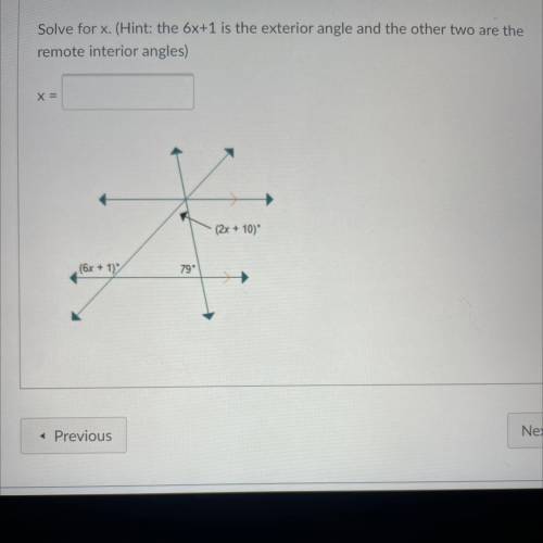 Solve for x. I inserted the picture