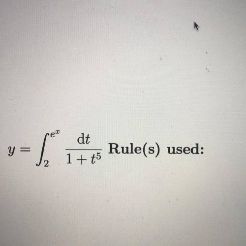 HELP PLEASE CAN YOU FIND THE DERIVATIVE AND STATE THE DERIVATIVE RULE USED 
DO NOT SIMPLIFY!!