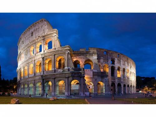 Look at the image attached. In the year 80 CE, the construction of which important Roman building w