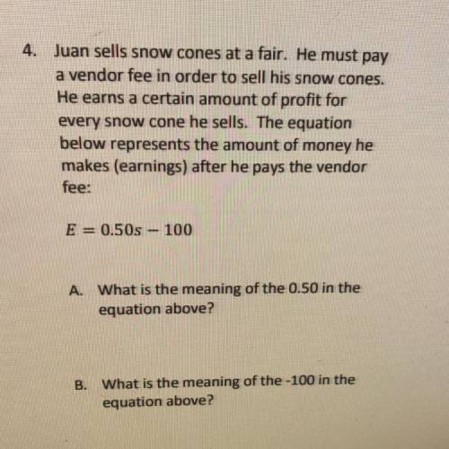 I need answers for a and b please