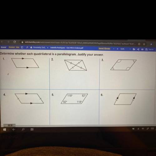 Determine whether each quadrilateral is a parallelogram