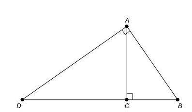 In △ABD, altitude AC¯¯¯¯¯ intersects the right angle of triangle ABD  at vertex A. BC=2.3 in. and