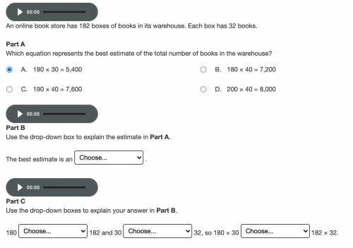 Which equation represents the best estimate of the total number of books in the warehouse?

A. 180