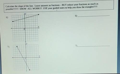 Calculate the slope of the line. Leave answers as fractions - BUT reduce your fractions as much as
