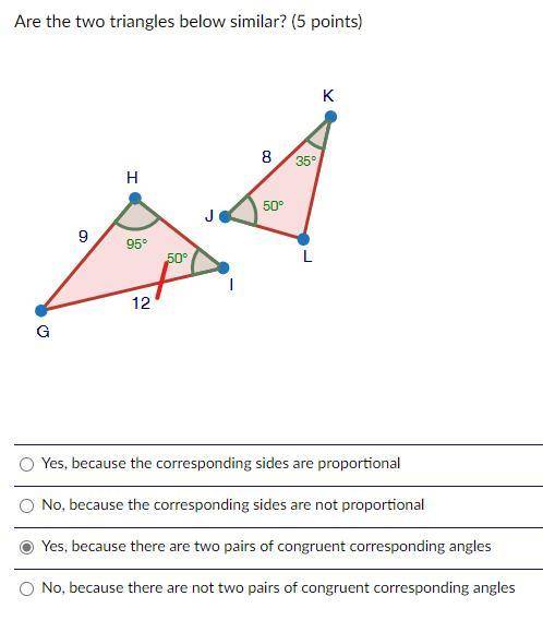 Are the triangles below similar?