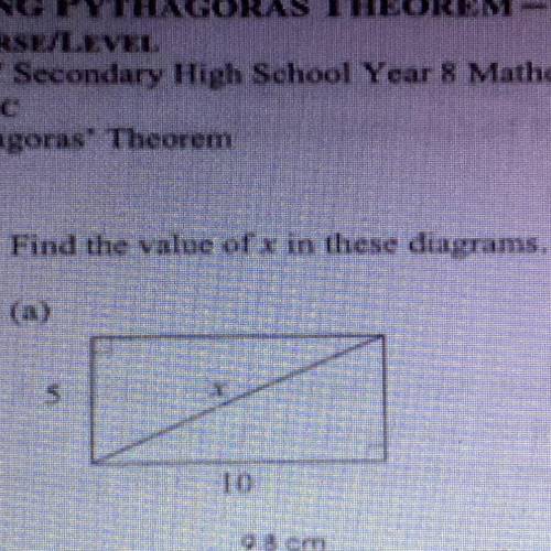 Find the value of x in these diagrams