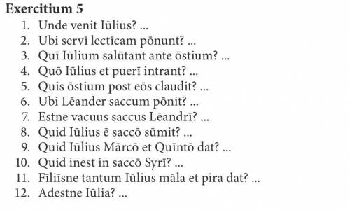 I need these questions to be answered in latin, not very advanced though. if that makes sense, this
