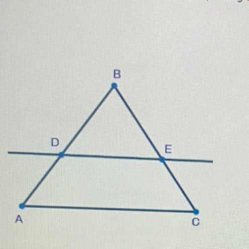 If triangle ABC is dilated by a scale factor of three about the center of the triangle, dilated lin