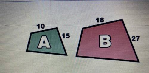 The two figures are similar polygons. Find the scale factor for polygon A to polygon B.

A) 1/3
B)