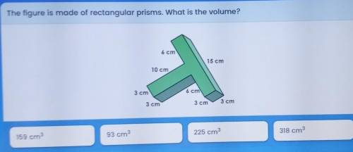 NEED HELP ASAP

**easy**The figure is made of rectangular prisms. Wh