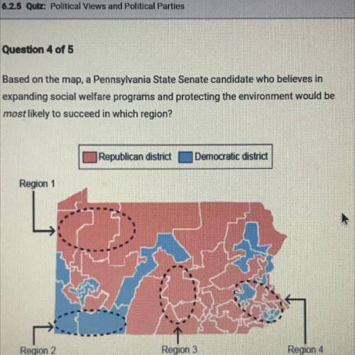 PLZ I REALLY NEED HELP

Based on the map, a Pennsylvania State Senate candidate who believes in
ex
