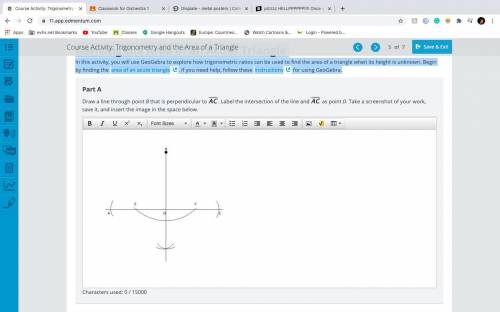 PLZZZ solve all

Deriving the Area of an Acute Triangle
In this activity, you will use GeoGebra to