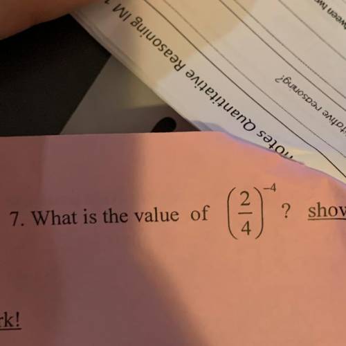 What is the value of (2/4)^-4?