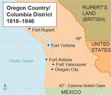 This map shows the Oregon Country.

The best conclusion that can be drawn from the map is that
a..