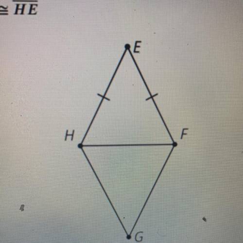 Pls help :’(

triangle FGH is the image of isosceles triangle FEH after a reflection across line H