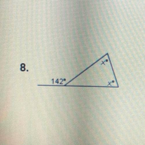 8. find the unknown angle