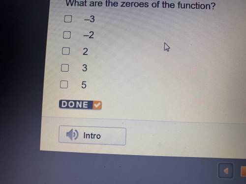 What are the zeroes of the function?