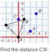 Using the transformation T : (x, y) → (x + 2, y + 1), find the distance named. Round the distance t