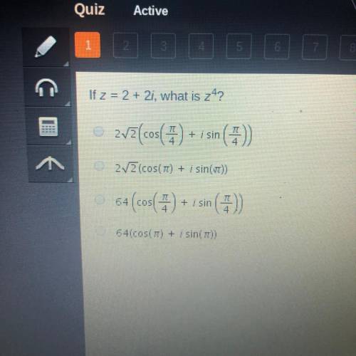 If z=2+2i what is z^4?