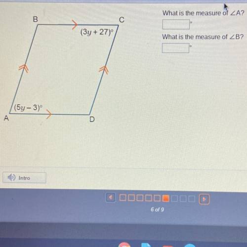 What is the measure of angle a? what is the measure of angle b?