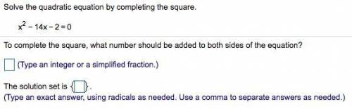 Solve the quadratic equation by completing the square.

xx0
To complete the square, what number s