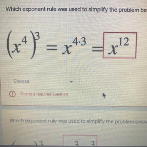 A. Power of a product rule

B. Product rule
C. Negative exponent rule
D. Power of a power rule