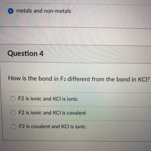 How is the bond in F2 different from the bond in KCI ?