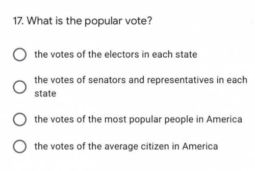 17. What is the popular vote?
