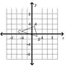 Consider the figure below. If ΔABC is translated using the vector (x, y)→(x−3, y+3), then rotated 1