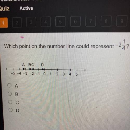 Withint on the number line would apresent
-2 1/4 HELP MEEEE PLSSS