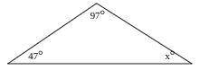 Find the number of degrees in the third angle of the triangle.