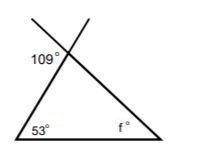 What is the degree measure of f?A) 37°B) 53°C) 56°D) 71