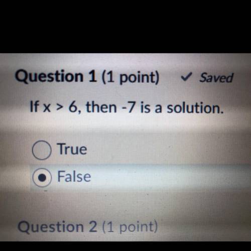 PLEEASEE HELLP HAVING A HARD TIME
If x < -4, then -4 is a solution.
True or false