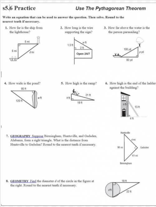 Please help me answer all of these math questions