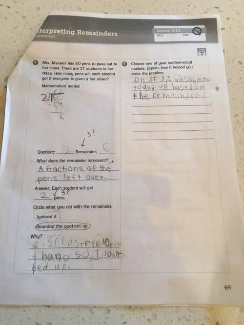 5th Grade Math (Please Check My Work)