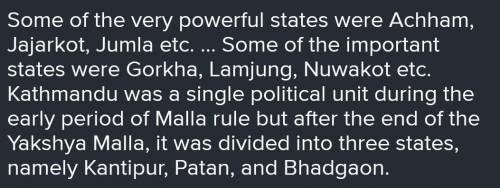 List out any three points depicting the political condition of medieval nepal​