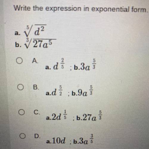 Write the expression in exponential form.