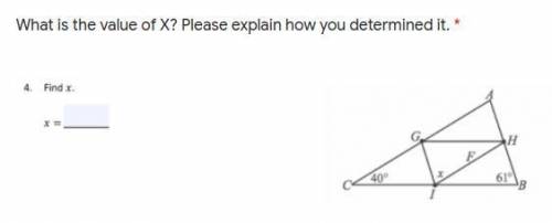 HELP! URGENT I NEED TO ANSWER THIS PLEASE D:

What is the value of X? Please explain how you deter