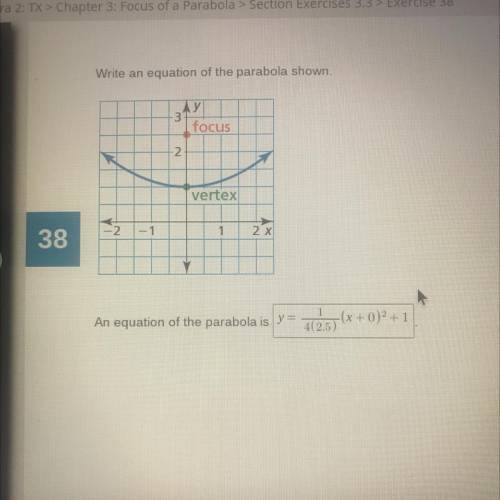 Write an equation of the parabola shown.
Please help