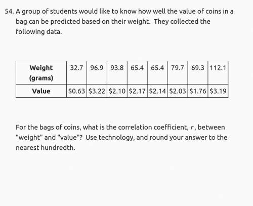 A group of students would like to know how well the value of coins in a bag can be predicted based