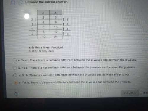 Help!! It is about if it is a linear function or not I posted the options as well need it asap