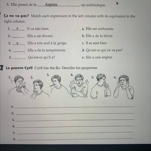 French homework due tomorrow! Help me please and thank you.