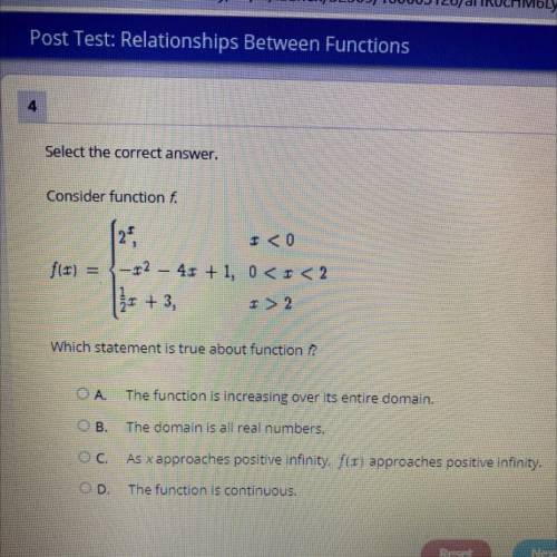 Which statement is true about function